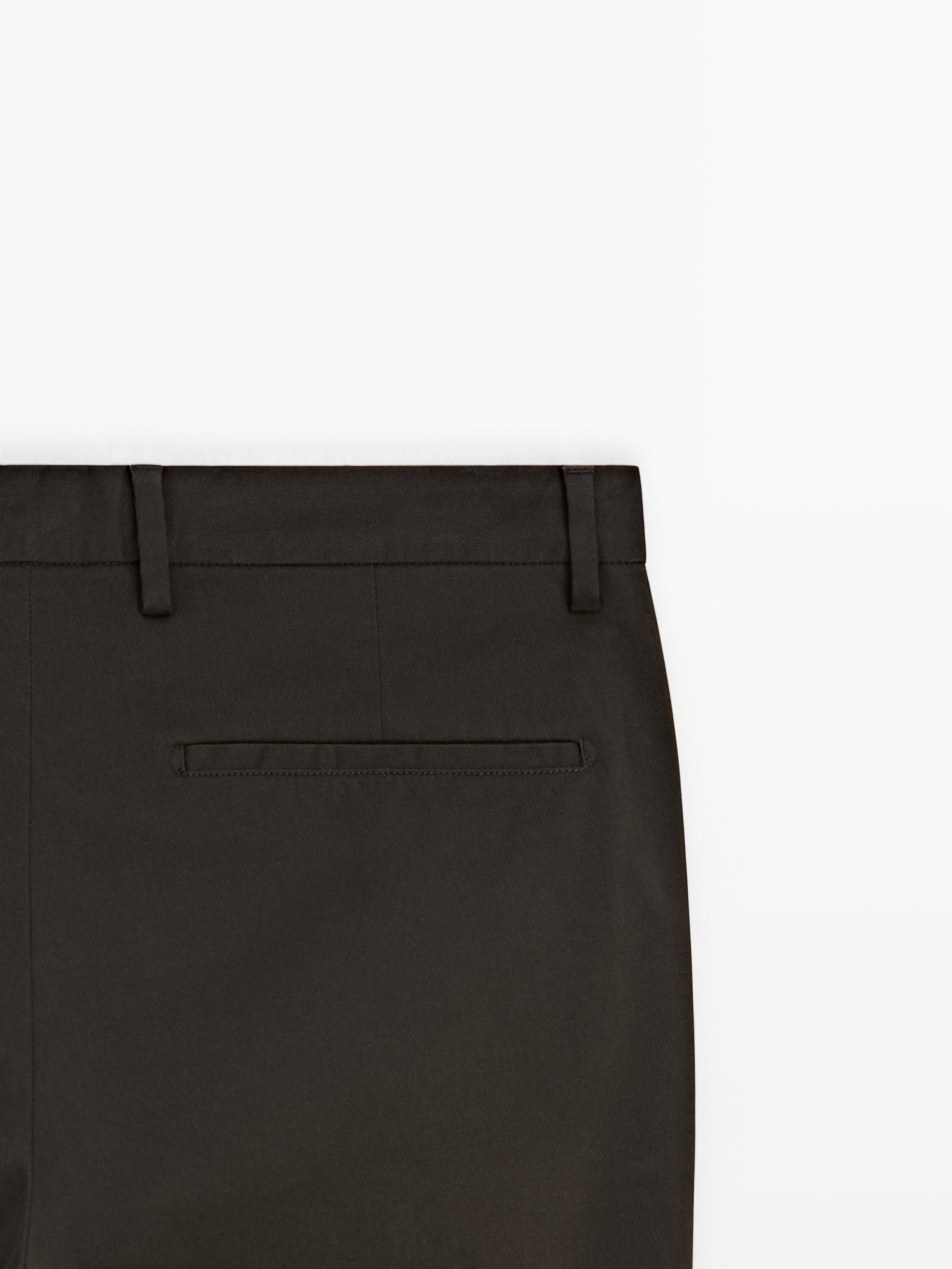 Slim fit cotton trousers